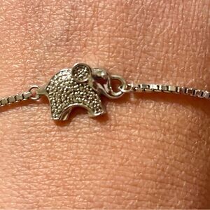 Sterling Silver Elephant Charm Bracelet - Silver